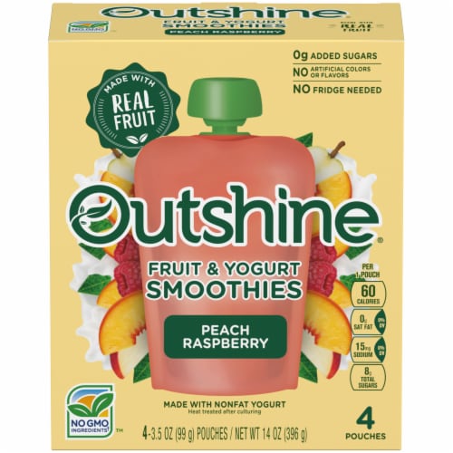 Outshine® Peach Raspberry Fruit & Yogurt Smoothies Perspective: front