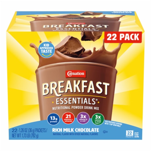 Carnation Breakfast Essentials Rich Milk Chocolate Nutritional Drink Mix Perspective: front