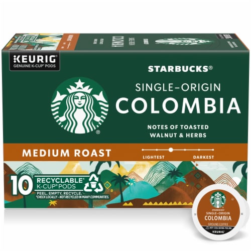 Starbucks Colombia Medium Roast K-Cup Coffee Pods Perspective: front
