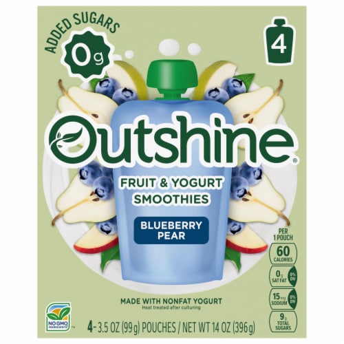 Outshine® Fruit & Yogurt Blueberry Pear Smoothie Pouch Perspective: front