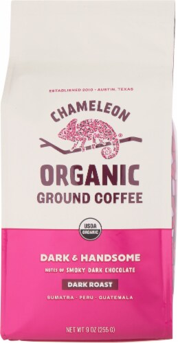 Chameleon Dark & Handsome Organic Dark Roast Ground Coffee Perspective: front