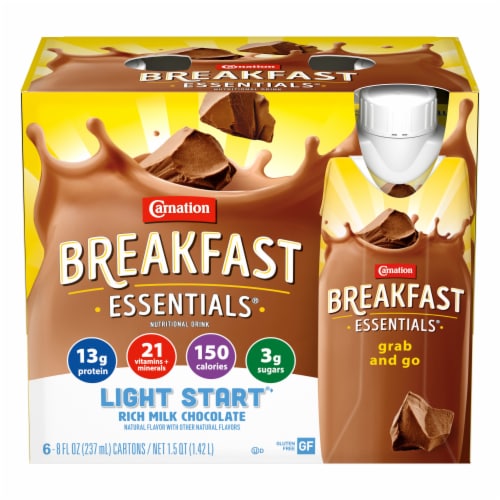 Carnation Breakfast Essentials Light Start Chocolate Nutritional Drink Perspective: front