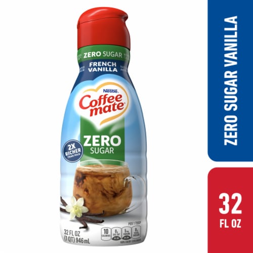 Coffee mate Zero Sugar French Vanilla Flavored Liquid Coffee Creamer Perspective: front