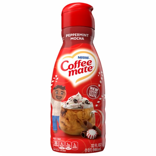 Coffee mate Peppermint Mocha Flavored Liquid Coffee Creamer Perspective: front