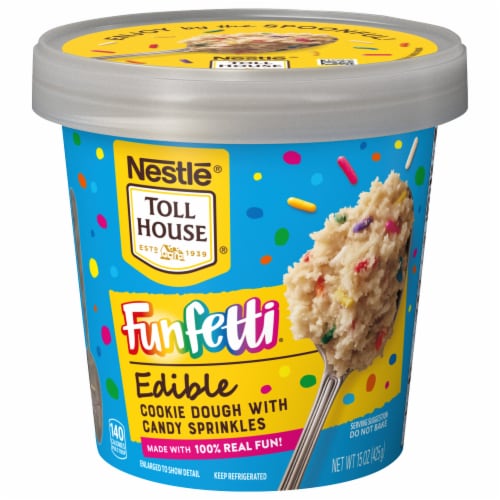 Nestle® Toll House® Funfetti Edible Cookie Dough with Sprinkles Perspective: front