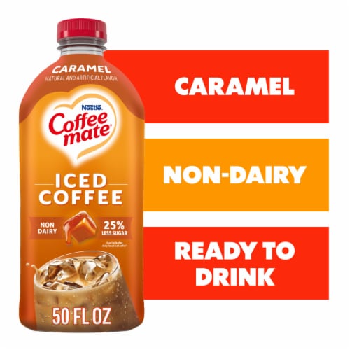 Coffee mate Caramel Flavored Iced Coffee Non-Dairy Cold Coffee Ready to Drink Perspective: front