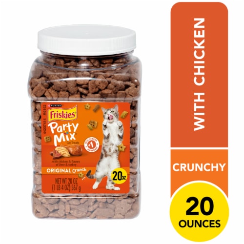 Friskies® Party Mix Original Crunch Cat Treats Perspective: front