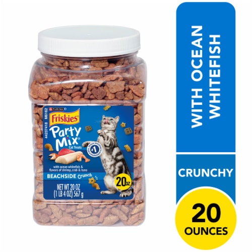 Purina Friskies Party Mix Cat Treats Beachside Crunch Perspective: front