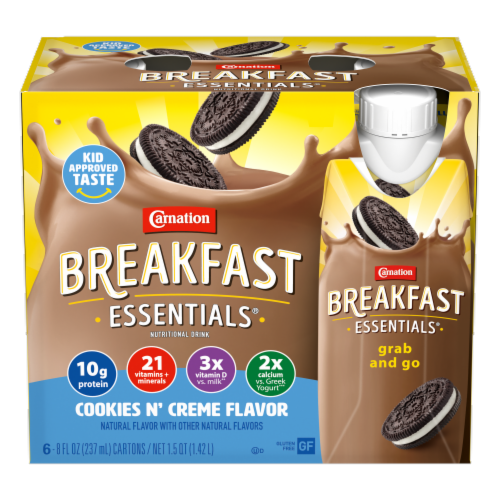 Carnation Breakfast Essentials® Cookies and Cream Nutritional Drinks Perspective: front