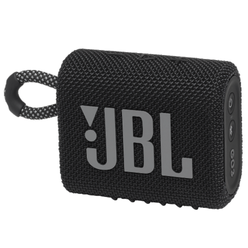 JBL GO3 Wireless Bluetooth Speaker - Black Perspective: front