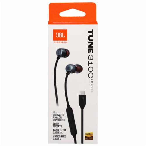 JBL Harman Tune 310C USB-C Headphones - Black Perspective: front