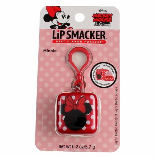 Lip Smacker® Mickey Mouse & Friends Minnie Joyful Cotton Candy Keychain Lip Balm Perspective: front