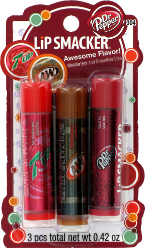 Lip Smacker Dr Pepper 7UP A&W Balm Trio Perspective: front