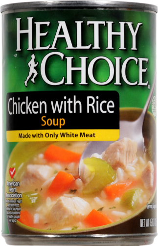 Healthy Choice Chicken with Rice Soup Perspective: front