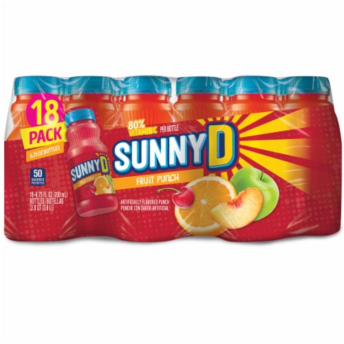 SunnyD Fruit Punch Juice Drink Bottles Perspective: front