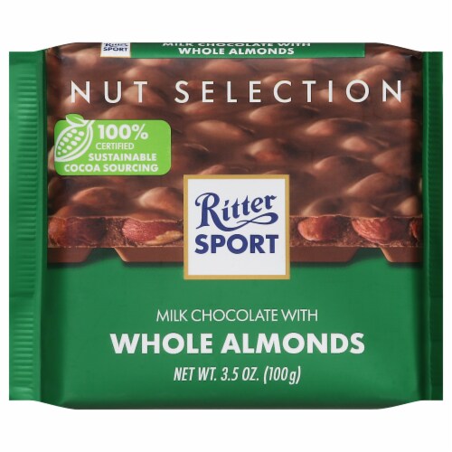 Ritter Sport Milk Chocolate With Whole Almonds Perspective: front