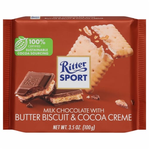 Ritter Sport Milk Chocolate with Butter Biscuit Cookie Perspective: front