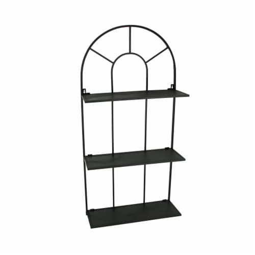 Black Metal 3 Tier Wall Hanging Shelf Decorative Arch Frame