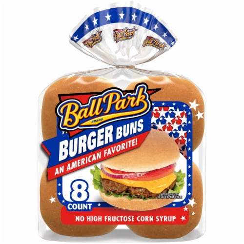 Ball Park White Hamburger Buns Perspective: front