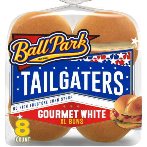 Ball Park® Tailgaters Gourmet White Hamburger Buns Perspective: front