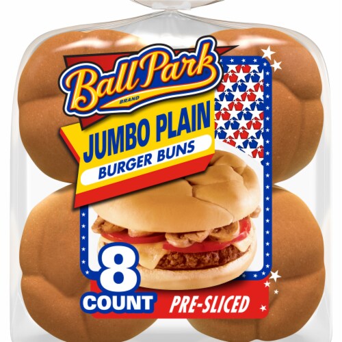 Ball Park Jumbo Plain Burger Buns Perspective: front