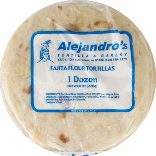 Alejandro's Fajita Flour Tortillas Perspective: front