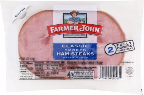 Farmer John Classic Smoked Ham Steaks Perspective: front