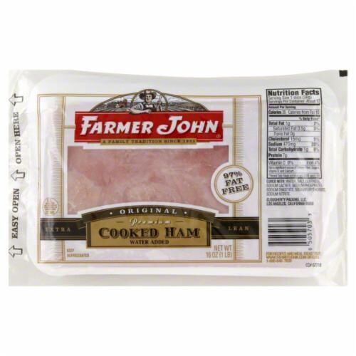 Farmer John Classic Cooked Ham Slices Perspective: front