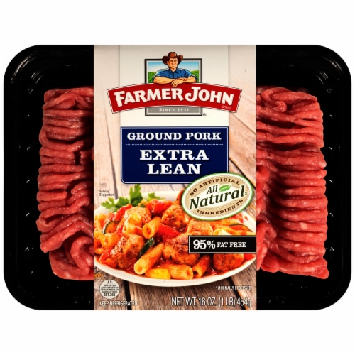 Farmer John All Natural Extra Lean Ground Pork Perspective: front