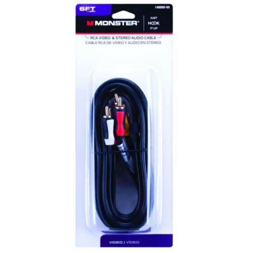 Monster Cable Just Hook It Up 6 ft. L Video & Stereo Audio Cable RCA - Total Qty: 1; Each Perspective: front