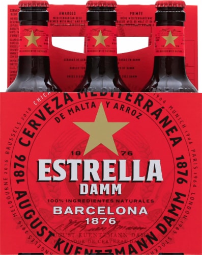 Estrella Damm Lager Beer Perspective: front