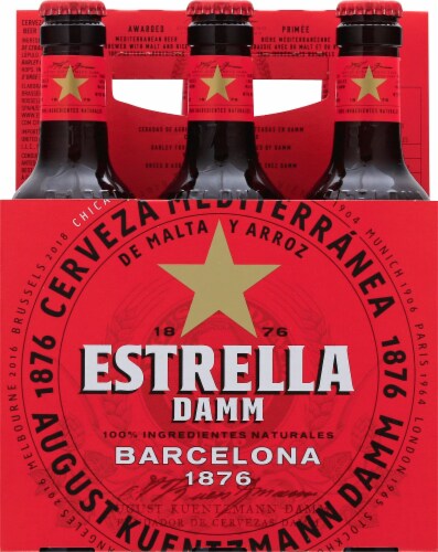 Estrella Damm Lager Beer Perspective: front