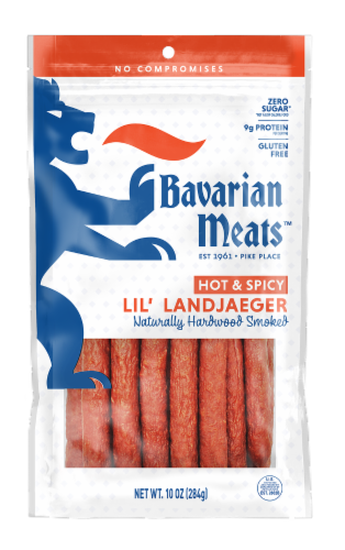 Bavarian Meats™ Hot & Spicy Lil' Landjaeger Meat Sticks Perspective: front