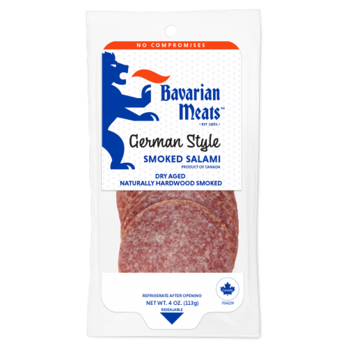 Bavarian Meats™ German Style Smoked Salami Perspective: front