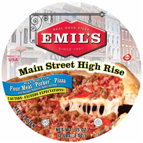 Emil's Main Street High Rise Four Meat "Porker" Pizza Perspective: front