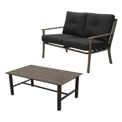 Patio Master 227703 Four Seasons Courtyard Hazelwood Deep Seating Set - Cigar, 2 Piece Perspective: front
