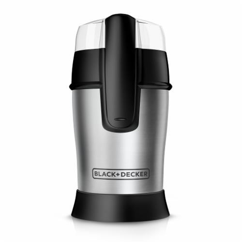 BLACK + DECKER Smartgrind Stainless Steel Coffee Bean Grinder - Silver/Black Perspective: front