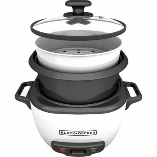 Aroma Pot-Style Rice Cooker and Food Steamer - Black/Silver, 1 ct