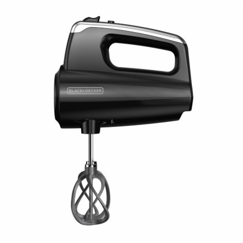 BLACK + DECKER Plus Decker Helix Performance Hand Mixer- Black & Silver Perspective: front