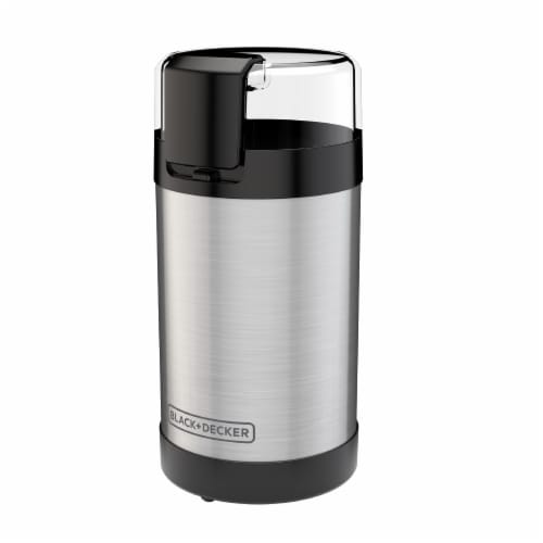 BLACK + DECKER Stainless Steel Coffee Grinder - Silver/Black Perspective: front
