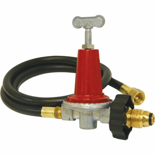 Bayou Classic 48 In. Thermoplastic High Pressure LP Hose & Adjustable Regulator Perspective: front
