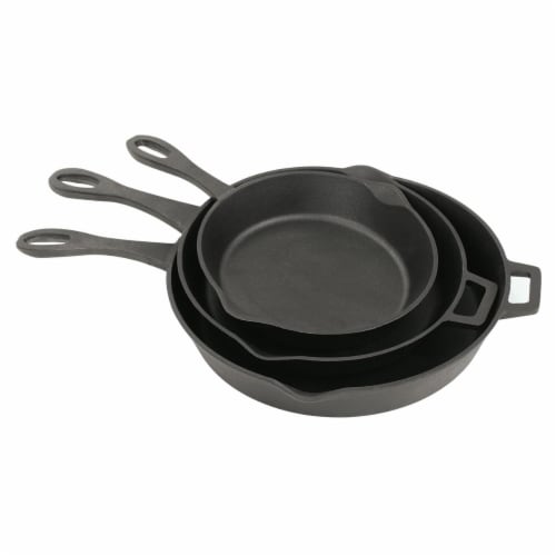 Bayou Classic 7405 3 Piece Skillet Set - 10, 12 & 14 in. Perspective: front