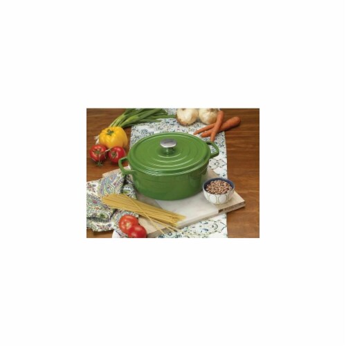 Bayou Classic 5 qt. Dutch Oven-Enameled Cast Iron, Green Perspective: front