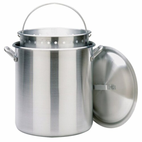 Bayou Classic 100-Qt. Stockpot with Lid and Basket Perspective: front