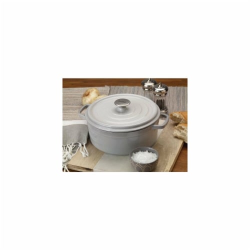 Bayou Classic 5 qt. Dutch Oven-Enameled Cast Iron, Grey Perspective: front