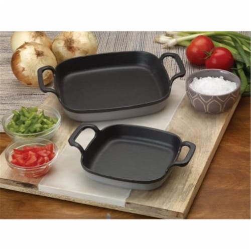Bayou Classic 7770S 6 in. Enameled Cast Iron Baking Dish, Grey Perspective: front