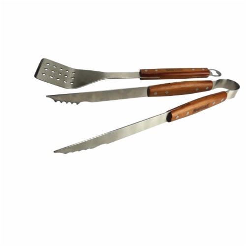 Bayou Classic 500-770 2 Piece Stainless Steel Grill Tool Set, Spatula & Tongs Perspective: front