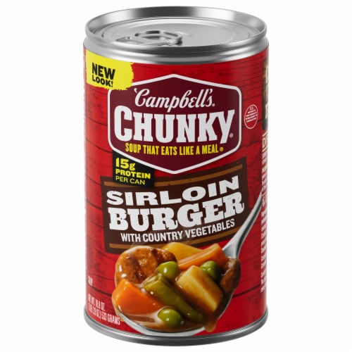 Campbell’s® Chunky® Soup Sirloin Burger With Country Vegetable Beef Soup Can Perspective: front
