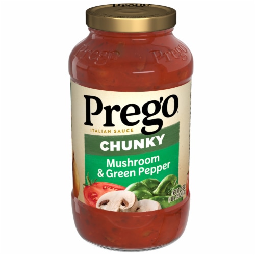 Prego Chunky Garden Mushroom & Green Pepper Italian Pasta Sauce Perspective: front