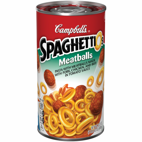 Campbells SpaghettiOs with Meatballs Perspective: front